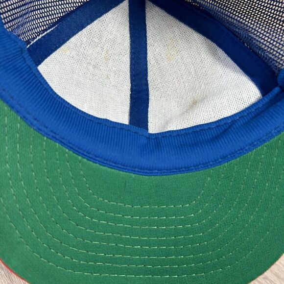 Vintage Texas Rangers Hat Snapback MLB Baseball Trucker Blue Red Cap - Picture 5 of 8